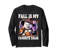Samoyed Witch Dog Halloween And Fall Is My Favorite Color Maglia a Manica