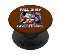 Samoyed Witch Dog Halloween And Fall Is My Favorite Color PopSockets PopGrip Adesivo