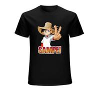 Sampei Pescatore Sanpei Kyoshin Fish Manga Cartoon Men Men Shirts Fashion Casual Tee Tops Short-Sleeve T-Shirts Black XL