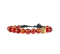 Samsara Bracciale Tibetano Buddista con Agata Rossa e Mantra, Lunghezza Regolabile, Gioiello Ispirato alla Tradizione Spirituale con Filo in Cotone Cerato Resistente, Accessorio Unisex Artigianale