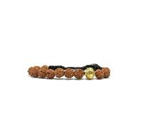 Samsara Bracciale Tibetano Buddista, lunghezza Regolabile, gioiello mistico Portafortuna - Filo in cotone cerato ad alta resistenza (RUDRAKSHA)