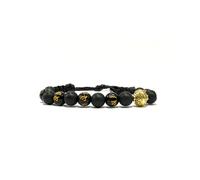 Samsara Bracciale Tibetano Buddista, lunghezza Regolabile, gioiello mistico Portafortuna - Filo in cotone cerato ad alta resistenza (ONICE OPACO E MANTRA)