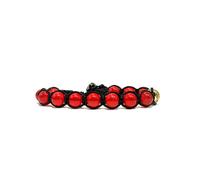 Samsara - Bracciale Tibetano Buddista Shamballa | Agata Rossa per Equilibrio e Serenità | Filo Regolabile in Cotone Cerato | Unisex, Nero, Taglia unica, Pietra