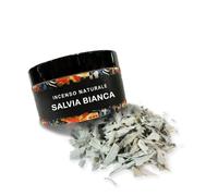 Samsara Incenso Naturale in Resina, Grani, Foglie puro senza sostanze aggiunte - confezione elegante e pratica - 75ml - Fumigazione Purificazione (SALVIA BIANCA)