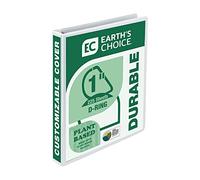 Samsill Anello a D resistente a base vegetale, 2,5 cm, prodotto negli Stati Uniti, ecologico, certificato USDA, bianco