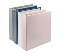 Samsill - Anello a D resistente a base vegetale, 3,8 cm, prodotto negli Stati Uniti, ecologico, certificato USDA, confezione da 4, assortimento Boho