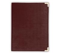 Samsill Classic Collection Business portfolio/Resume, con angoli in ottone, foderato Letter size writing Pad, nero Pagine bianche Burgundy