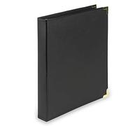 Samsill Classic Collection - Raccoglitore a 3 anelli, 2,5 cm, con anelli rotondi in ottone (contiene 200 fogli), colore: nero