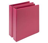 Samsill Earth's Choice™ - Raccoglitore a 3 anelli alla moda, resistente, con anello rotondo da 3,8 cm, fino al 25% in plastica a base vegetale, ecologico, certificato USDA, rosa, confezione da 2