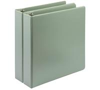 Samsill Earth's Choice, raccoglitore ad anello a D da 3,8 cm, resistente, confezione da 2, certificato USDA, ecologico, verde salvia