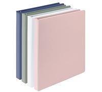 Samsill Earth's Choice, raccoglitore con anelli a D da 1,3 cm, confezione da 4, certificato USDA, ecologico, assortimento Boho