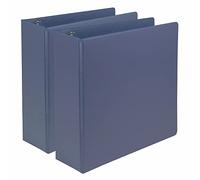 Samsill Earth's Choice, raccoglitore con anelli a D da 7,6 cm, confezione da 2, certificato USDA, ecologico, blu indaco