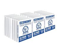 Samsill Economy - Raccoglitore a 3 anelli da 1,3 cm, prodotto negli Stati Uniti, raccoglitore ad anelli rotondi, copertina trasparente personalizzabile, bianco, confezione da 24