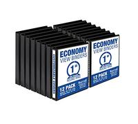 Samsill Economy View Binder with Round Rings Confezione da 12, nero 2.54 cm Black