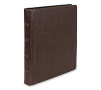Samsill Raccoglitore a 3 anelli con copertina rigida vintage, organizer professionale, planner da 1,3 cm, raccoglitore a 3 anelli, formato lettera 21 x 28 cm, senza cerniera, marrone