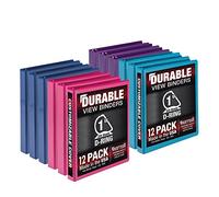 Samsill Raccoglitore a 3 anelli resistente, prodotto negli Stati Uniti, raccoglitore ad anelli a D da 2,5 cm, contiene 225 fogli, copertina trasparente personalizzabile, assortimento alla moda,