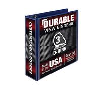 Samsill Raccoglitore resistente da 7,6 cm, prodotto negli Stati Uniti, raccoglitore ad anelli a D, copertina trasparente personalizzabile, blu, contiene 625 pagine