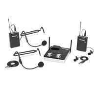 Samson Concert 288 m Presentation Dual Channel UHF - 2 beltpack CB88 con lavalier & cuffie, portata 90 m, ricevitore da tavolo True Diversity per presentazioni, servizi di chiesa e Q&A