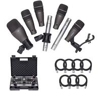 Samson DK707 - Kit per microfono a tamburo, 7 pezzi + 7 cavi per microfono sul palco, 6,1 m, XLR Bulk + pacchetto di registrazione del valore