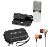 Samson Go Mic - Microfono USB per laptop, auricolari Audiofly InEar + custodia morbida Keepdrum