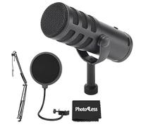 Samson Q9U XLR/USB Dynamic Broadcast Microfono Bundle con Filtro Pop e Broadcast/Webcast Boom Arm con cavo XLR