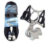 Samson SP02 - Supporto per microfono Shockmount + cavo microfono XLR Keepdrum da 6 m