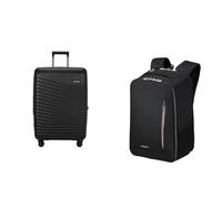 Samsonite Intuo & Guardit Classy - Valigia espandibile, 69 cm, 79/87 L & Bagaglio a mano Ryanair, 25 x 20 x 40 cm, 20 L - Set business Classy - Nero