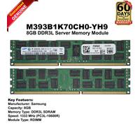Samsung 8GB 1333MHz DDR3 PC3L-10600R 2Rx4 1.35V Server Memory M393B1K70CH0-YH9
