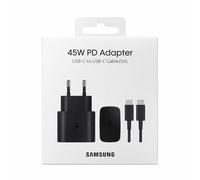 Samsung Caricabatterie Super Fast Charging 45W EP-T4510, Porta USB-C (con Cavo), Nero