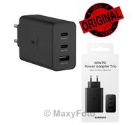 SAMSUNG CARICABATTERIE TRIO FAST ORIGINALE 1X USB + 2X USB-C 65W BLACK 7941EDA
