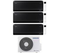 Samsung Climatizzatore Trial Split Windfree Black 7+7+9 BTU con AJ080TXJ4KG/EU Inverter R-32 Wi-Fi Classe A++