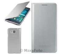 SAMSUNG CUSTODIA ORIGINALE BOOK COVER FLIP CASE PELLE GALAXY ALPHA G850 SILVER