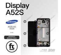 SAMSUNG DISPLAY A52S 5G A528 ORIGINALE SERVICE VIOLET TOUCH SCREEN SCHERMO