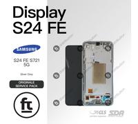 SAMSUNG DISPLAY S24 FE 5G S721 ORIGINALE SERVICE SILVER/ GRAY TOUCH SCHERMO
