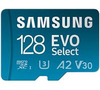 SAMSUNG EVO Select - Scheda di memoria Micro SD + adattatore, 128 GB microSDXC 130 MB/s Full HD e 4K UHD, UHS-I, U3, A2, V30, memoria espansa per smartphone Android, tablet, Nintendo Switch