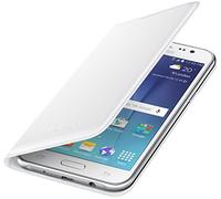 Samsung Flip Custodia Agenda in Morbida finta pelle per Galaxy J5 Versione 2015, Bianco