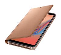 SAMSUNG Flip Portafoglio CUSTODIA per Samsung Galaxy A7 2018, Dorato