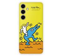 Samsung FlipSuit Case Cover per Galaxy S24 FE, Card Keith Haring con tecnlogia NFC inclusa, Giallo