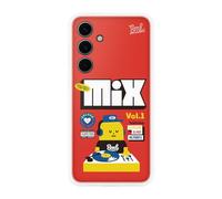 Samsung FlipSuit Case Cover per Galaxy S24 FE, Card Sticky Monster Lab con tecnlogia NFC inclusa, Rosso