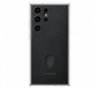 Samsung Frame Cover Custodia in silicone morbida per Galaxy Galaxy S23 Ultra, retro trasparente e retro portatessere inclusi, Nero