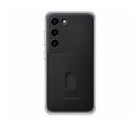 Samsung Frame Cover Custodia in silicone per Galaxy Galaxy S23, retro trasparente e retro portatessere inclusi, Nero