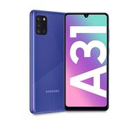 Samsung Galaxy A31, Smartphone, Display 6.4” Full HD+ Super AMOLED, 4 Fotocamere Posteriori, 64 GB Espandibili, RAM 4 GB, Batteria 5000 mAh, 4G, Dual Sim, Android 10, 185 g, [Versione Italiana], Blu