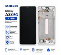 Samsung Galaxy A33 5G A336B Display Touch Screen con Frame Bianco Service Pack