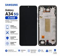 Samsung Galaxy A34 5G A346B Display Touch Screen Frame Nero Service Pack