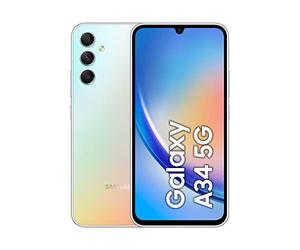Samsung Galaxy A34 5G Smartphone Android, Display FHD+ Super AMOLED 6.6”, 6GB RAM e 128GB di memoria interna espandibile, Batteria 5.000 mAh, Awesome Silver [Versione Italiana]