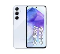 Samsung Galaxy A55 5G,Clear Cover inclusa, Smartphone Android 14, Display FHD+ Super AMOLED 6.6” 8GB RAM, 256GB di memoria interna espandibile, Batteria 5.000 mAh, Awesome Iceblue [Versione Italiana]