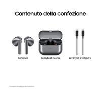 Samsung Galaxy Buds3 Auricolari AI open-type True Wireless, Audio Hi-Fi, Impermeabilità IP57, Silver
