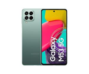 Samsung Galaxy M53 5G Smartphone Android Display 6.7¹ FHD+ Super AMOLED Plus, Batteria 5.000 mAh, RAM 6GB Memoria interna 128 GB espandibile², Green [Versione italiana] Esclusiva Amazon