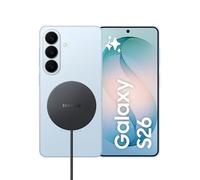 Samsung Galaxy S26 con caricatore wireless magnetico Magnet Wireless Charger 25W EP-P2900BBEGWW, Smartphone AI con 3 anni di Garanzia del produttore, 512GB, Sky Blue