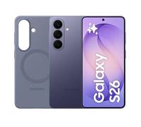 Samsung Galaxy S26 con Silicone Magnet Case Blue Violet, Smartphone AI 3 anni di Garanzia del produttore, 256GB, Cobalt Violet